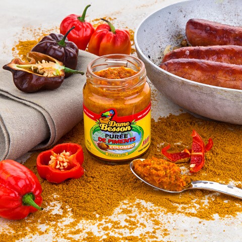 Purée de Piments Colombo et saucisses Purée de Piments Colombo et saucisses