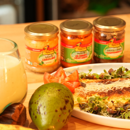 OMELETTE DE FEROCE D’AVOCAT ET SMOOTHIE AVOCAT ET BANANE