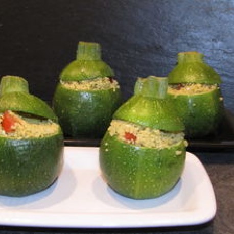 Courgettes rondes farcies au taboulé Courgettes rondes farcies au taboulé